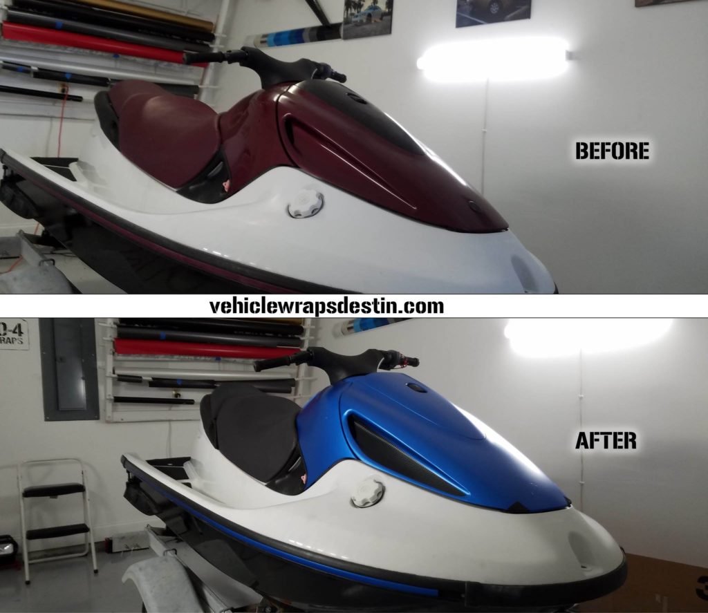 Jetski graphiHigh-Impact Carbon Fiber Jetski Wraps and Graphicscs with carbon fiber accent wrap detailing