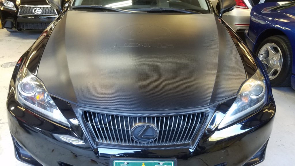 Full Lexus Carbon Fiber Wrap – Roof & Mirror Details