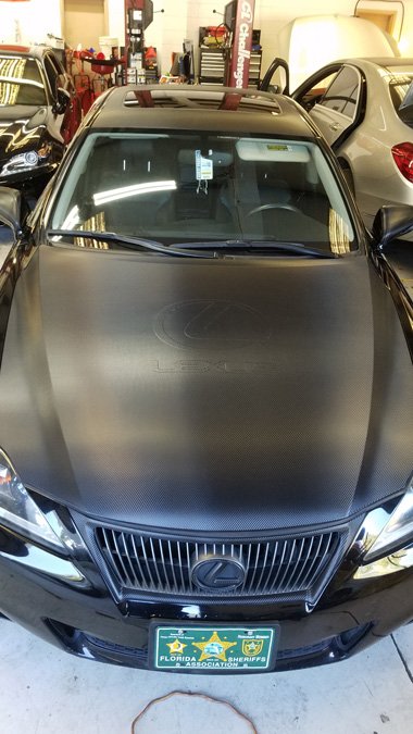 Lexus Carbon Fiber Wrap – Hood with Ghost Logo