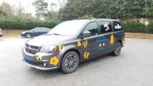 Read more about the article Partial vehicle wrap, spot wrap for Allegiant van