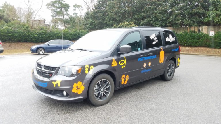Read more about the article Partial vehicle wrap, spot wrap for Allegiant van