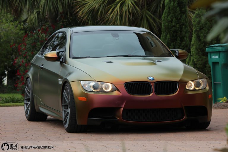 Read more about the article Satin Rising Sun colorshift wrap – BMW M3 Satin Rising sun