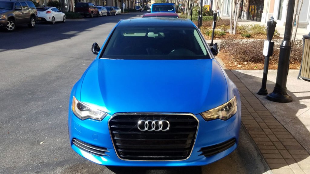 Audi A6 – Perfect Blue wrap side pAudi A6 – Perfect Blue Side Angle Wraprofile by 10-4 Wraps