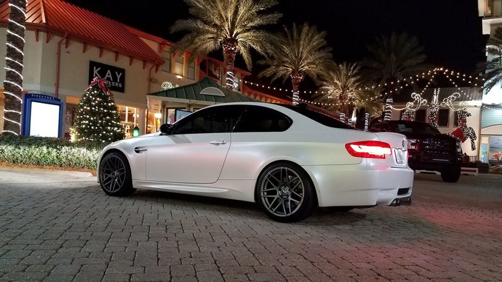 Satin White Pearl BMW M3 – Sunlit Side Profile
